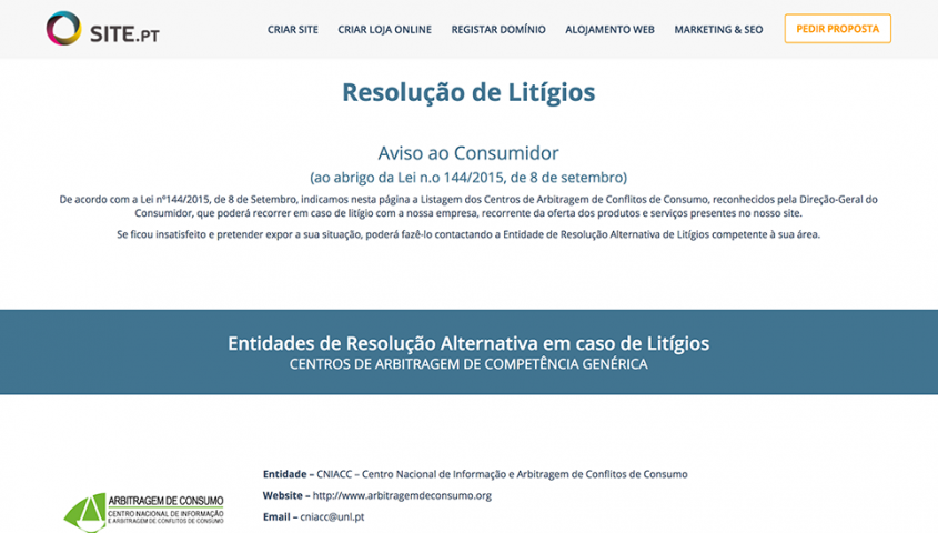Nova lei sobre Entidades de Resolução Alternativa de Litígios que deve incluir no seu site Nova lei sobre Entidades de Resolução Alternativa de Litígios que deve incluir no seu site