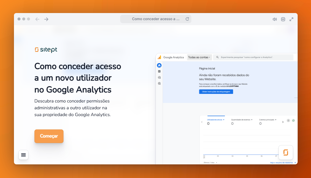 Como conceder acesso a um novo utilizador no Google Analytics